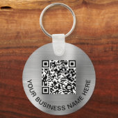 Moderne QR-code - speciale zilver Sleutelhanger (Voorkant)