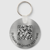 Moderne QR-code - speciale zilver Sleutelhanger (Achterkant)