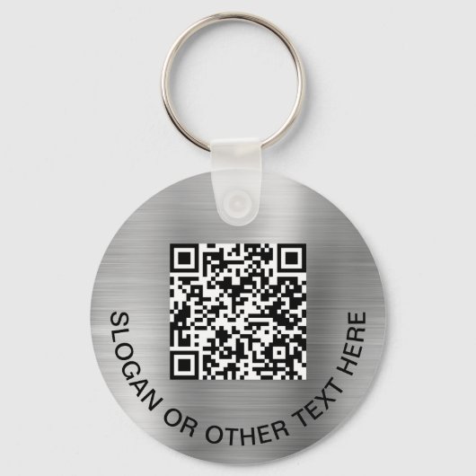 Moderne QR-code - speciale zilver Sleutelhanger (Achterkant)