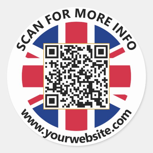 Moderne QR-code sticker Verenigd Koninkrijk Britse (Voorkant)