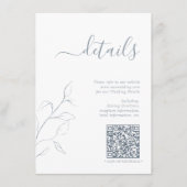 Moderne QR-code - Stusty Blue Wedding - Gegevens Informatiekaartje (Voorkant)