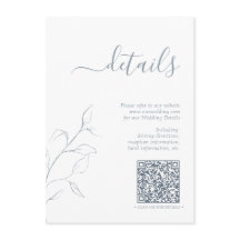 Moderne QR-code - Stusty Blue Wedding - Gegevens