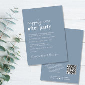 Moderne QR-code Stusty Blue Wedding Reception Kaart