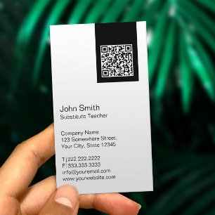 Moderne QR-code Substituut Visitekaartje leraar