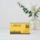Moderne QR-code taxichauffeur Visitekaartje (Staand voorkant)