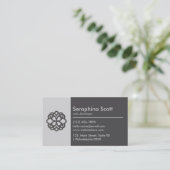 Moderne QR Code Tech Savvy Slank Zwart Grijs Schoo Visitekaartje (Staand voorkant)