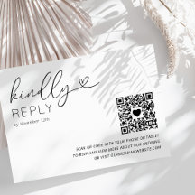 Moderne QR-code trouw-RSVP-kaart