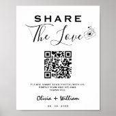 Moderne QR-code | Trouwbord Share The Love Poster (Voorkant)