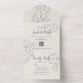 Moderne QR-code Trouwkaart All In One Uitnodiging (Binnen)