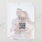 Moderne QR-code trouwkaart met foto Kaart (Achterkant)
