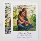 Moderne QR-code trouwkaart save the date (Voorkant / Achterkant)