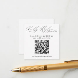 Moderne QR-code trouwwebsite RSVP-kaart Informatiekaartje
