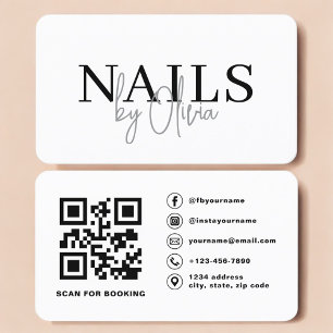 Moderne QR-code-typografie voor nagelstylisten Visitekaartje