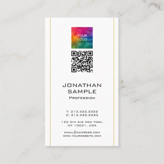 Moderne QR-code Upload Corporate Logo Professional Visitekaartje (Voorkant)