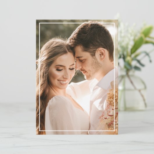 Moderne QR-code Vellum Overlay Achtergrondfoto Save The Date (Staand voorkant)