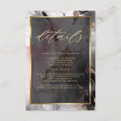 Moderne QR Code Verf Abstract Roos Houtskool Goud Informatiekaartje (Voorkant)