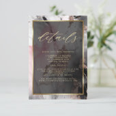 Moderne QR Code Verf Abstract Roos Houtskool Goud Informatiekaartje (Staand voorkant)