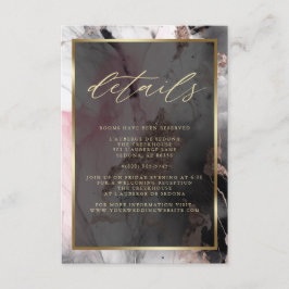 Moderne QR Code Verf Abstract Roos Houtskool Goud Informatiekaartje