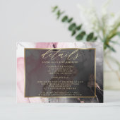 Moderne QR Code Verf Abstract Roos Houtskool Goud Informatiekaartje (Staand voorkant)