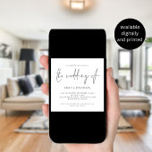 Moderne QR-code vierkante trouwuitnodiging in scri Kaart