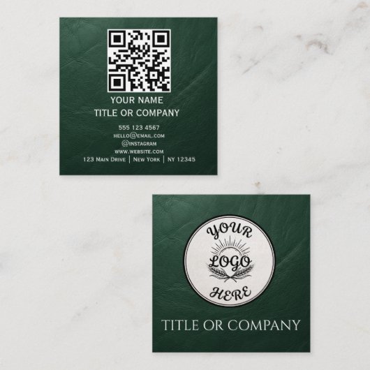 Moderne QR-code vierkante visitekaart Visitekaartje (Voorkant / Achterkant)