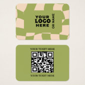 Moderne QR-code-visitekaart | Minimaal Groen Ch Visitekaartje (Voorkant /achterkant)