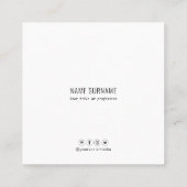 Moderne QR-code Visitekaartje, eenvoudige persoonl Vierkante Visitekaartje (Achterkant)