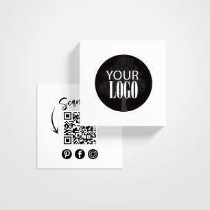 Moderne QR-code Voeg uw Logo Custom toe Vierkante Visitekaartje