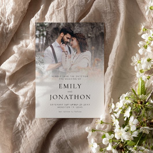 Moderne QR-code voor aangepaste fotobedekking Save The Date