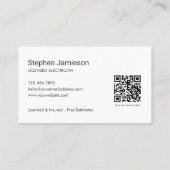 Moderne QR-code voor elektriciens Visitekaartje (Achterkant)