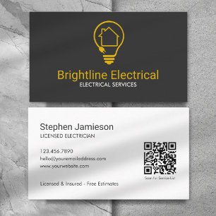 Moderne QR-code voor elektriciens Visitekaartje