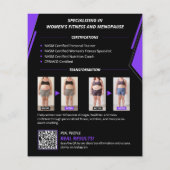 Moderne QR-code voor fitnesscoach voor vrouwen Flyer (Achterkant)