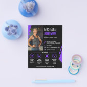 Moderne QR-code voor fitnesscoach voor vrouwen Flyer (Enkel)