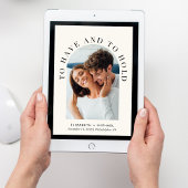 Moderne QR-code voor foto's in één bruiloft Kaart