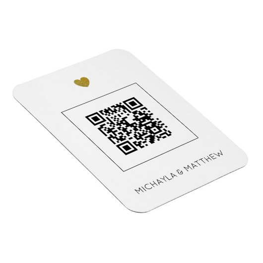 Moderne QR-code voor het uitnodigen van witte brui Magneet (Rechterzijde)