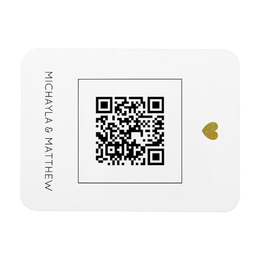 Moderne QR-code voor het uitnodigen van witte brui Magneet (Horizontaal)