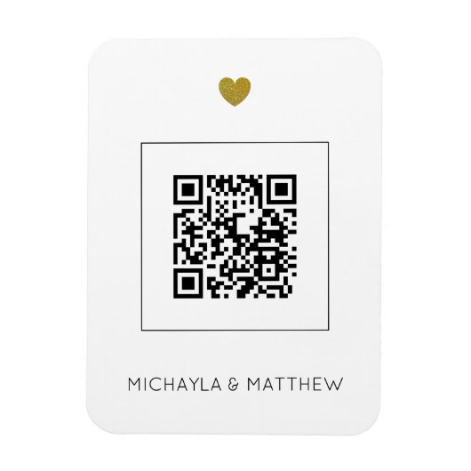 Moderne QR-code voor het uitnodigen van witte brui Magneet (Verticaal)