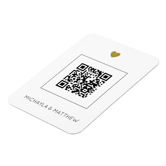 Moderne QR-code voor het uitnodigen van witte brui Magneet (Linkerzijde)