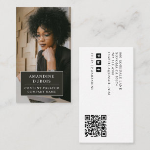 Moderne QR-code voor makers van foto-content en in Visitekaartje