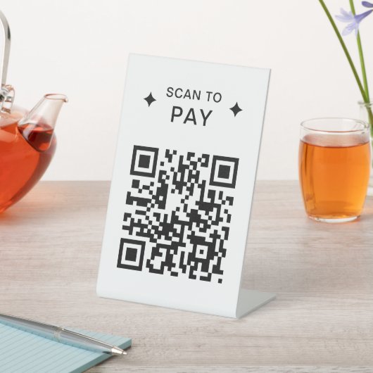Moderne QR-code voor restaurants Scannen om eenvou Reclamebord Met Voetstuk (Insitu)