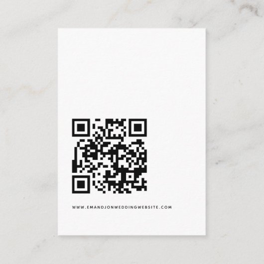 Moderne QR-code voor script bruiloft RSVP Informatiekaartje (Achterkant)