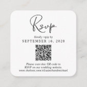 Moderne QR-code voor script bruiloft RSVP Informatiekaartje (Voorkant)