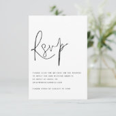 Moderne QR-code voor script bruiloft RSVP Kaart (Staand voorkant)