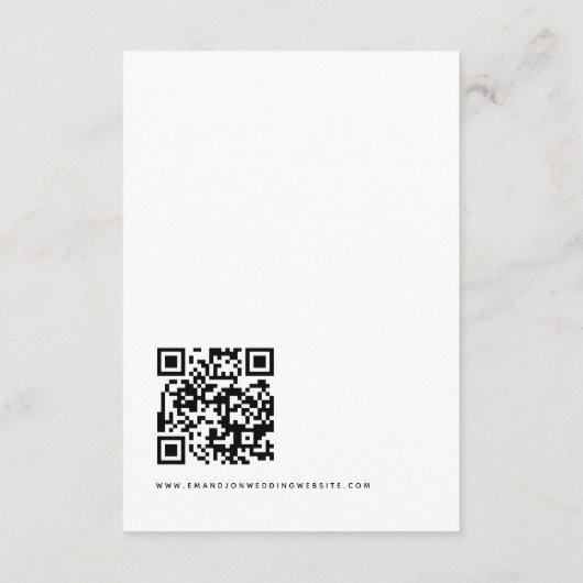 Moderne QR-code voor script bruiloft RSVP Kaart (Achterkant)