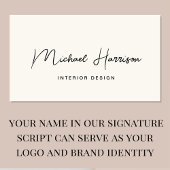 Moderne QR-code voor script, Professional Cream Visitekaartje