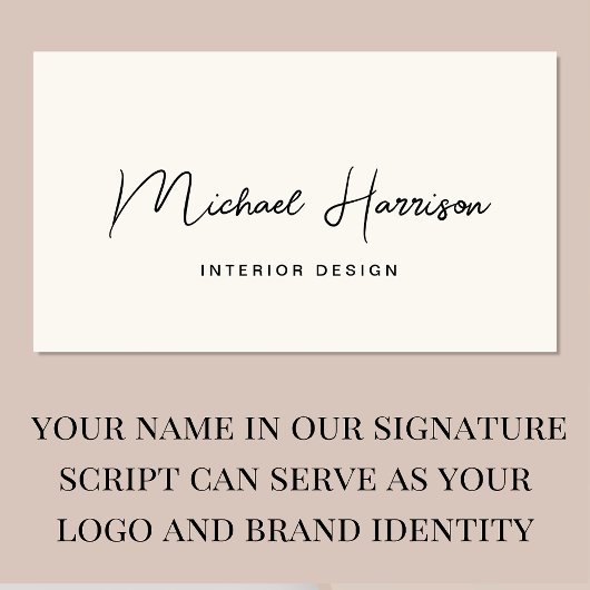 Moderne QR-code voor script, Professional Cream Visitekaartje