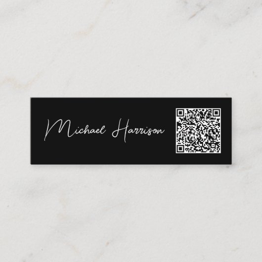 Moderne QR-code voor script Professional Mini Visitekaartje (Voorkant)
