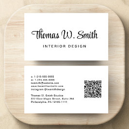 Moderne QR-code voor script Professional Visitekaartje