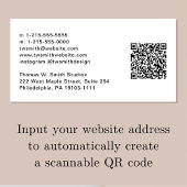 Moderne QR-code voor script Professional Visitekaartje