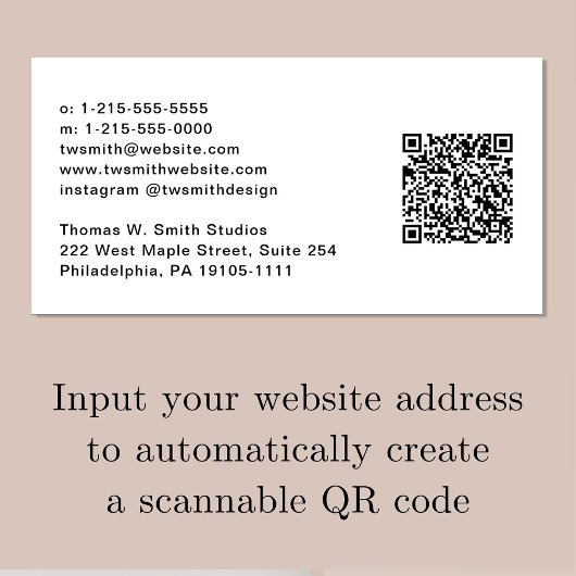 Moderne QR-code voor script Professional Visitekaartje
